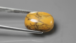 10.15 ct พลอยดิบ เยลโล่ แจสเปอร์ ทรงไข่หลังเบี้ย สีเหลือง แอฟริกา