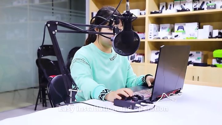 Popcorn Microphone V8 Sound Card  Set Original Livestream Full Set with Adjustable Bracket for  Studio Online Broadcasting