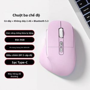 Chuột Không Dây Dọc Tiện Dụng NexusClick Type-C Có Thể Sạc Lại 3 Chế Độ Bấm Im Lặng Điều Chỉnh Được DPI 4800 Dùng Cho Chơi Game Và Văn Phòng