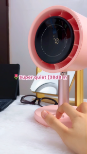 Desktop Turbo Rotating Fan vimi AF03 Fan with LED Display l 2500RPM l super quiet 3600mah rechargeable battery with digital display l Office Room and Home Aesthetic Table Fan