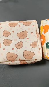 Tas Penyimpanan Pembalut Kartun Baru Dompet Lipstik Portabel Tas Riasan Mahasiswa Dompet Koin Lucu Segar Sederhana Tas Pensil Penyimpanan