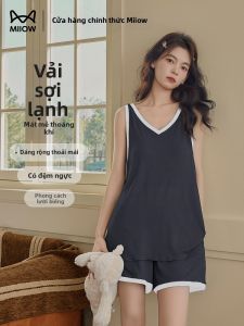 MiiOW | Bộ Đồ Mặc Nhà Mát Mẻ Mùa Hè Bằng Lụa Băng