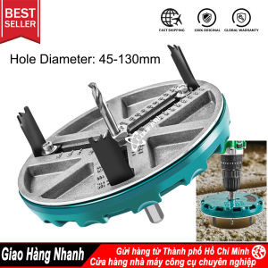 Dụng cụ khoét lỗ gỗ 45-130mm có điều chỉnh gắn máy khoan độ sâu khoét tối đa 30mm chuyên khoét gỗ thạch cao alu