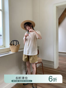 Hello Canon Korean Style High Waist Wide Leg Short Pants Womens Summer 2024 New Small Size Slimming Straight Cut Shorts