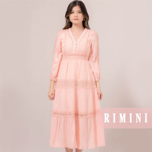 RIMINI - Dress Wanita Lengan Panjang Katun Maxi Vintage XS-3XL- Zoey Dress 85815
