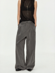 Simple and Stylish Belted Wide-leg Trousers