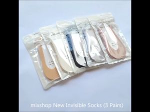 mixshop 3 Pairs Invisible Socks Ladies Non-slip No Show Socks SG ready stock.