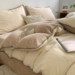 Kiss Dear | Cotton and Velvet Bed Set