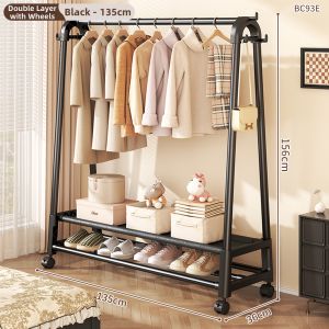 JIAJIESHI | Multi-functional Mobile Standing Clothes Rack for Home Bedroom
