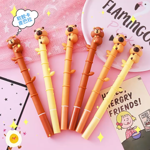 0.5MM Capybara Gel Pen Blk Ink Soft Rubber 1PC Cartoon Pen School Stationery