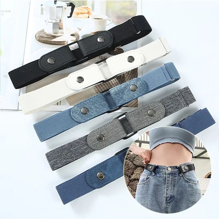 New Adjustable Stretch Elastic Waist Band Invisible Belt Buckle-Free ...