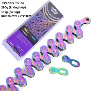 Chuỗi Xe Đạp Nhiều Màu Cầu Vồng SUMC Rỗng Ruột Dành Cho Xe 9/10/11/12 Tốc Độ Khớp Nối Ma Thuật Bán Rỗng Tương Thích Với Xe Đường Trường Và Xe Địa Hình 250g
