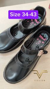 VIDVIEW !!ลดสนั่น!! รองเท้านักเรียนหญิง Adda Wink 41T01 / 41H20 หนังสีดำ รองเท้าพละ สำหรับเด็กหญิง รองเท้านักเรียน