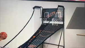 GLAMPTURE Home Basketball Arcade Machine Auto Scoring Game for Children Adults Perfect for Family Fun Indoor Playroom Game Room Party Gift