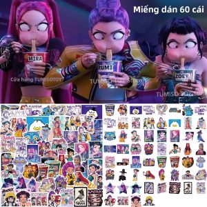 Bộ 60 Anime K-POP Săn Quỷ HUNTR/X DIY Chống Nước Đồ Bộ Miếng Dán Cho Điện Thoại Đàn Guitar Laptop Notebook Vali Đồ Chơi Trẻ Em
