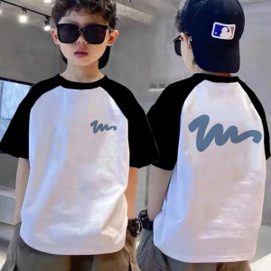Summer Casual Cotton Kids T-Shirt Boys Red Short Sleeve Breathable Base Shirt Trendy Half Sleeve Top for Children Ages 3-16