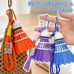 Colorful 3D Badminton Pendant Realistic Feather Texture Durable Impact Resistant Creative Gift for Sports Lovers