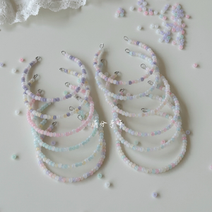 Homemade by Hand Opal Beaded Bracelet Memory Steel Ring Summer Dopamine Color Matching Fresh Beads Bracelet