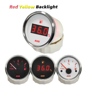 KUS 52mm Digital Oil Level Fuel Meter Indicator Gauge 0-190ohm 240-33ohm with Backlight 12V 24V for Car Trucks Vessels Yachts