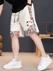 New 2025 Mens Sporty Casual Shorts Trendy Youth Summer Breathable Loose Fit Straight Leg Pants with Elastic Waistband