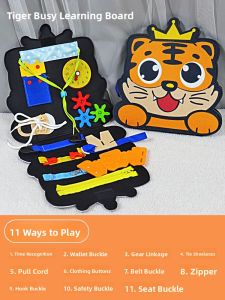 LOOM LUXE | Montessori Busy Board Toddler Toy Button Zipper Dressing Practice