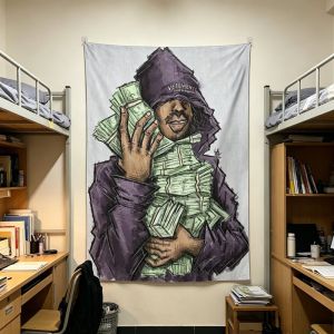 VIKAMA American Hip Hop Sketching Tapestry Street Style Wall Art for Bedroom Dorm Music Esports Room