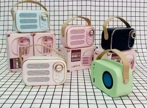 Loa bluetooth mini DW13 Vintage Retro Công suất 5W Phong cách cổ điển Art Deco Vintage Âm thanh 3D sống động Loa xách tay quai xách Bảo hành 24 tháng