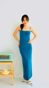 MAXI LONG DRESS PARTY KOREAN STYLE BODYCON - TANKTOP MAXI DRESS BODYCON TALI SPAGHETII TERLARIS PREMIUM QUALITY