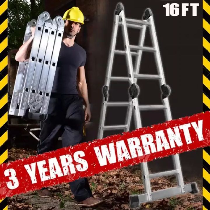 ladder aluminum heavy duty ladder foldable adjustable thickened 12FT