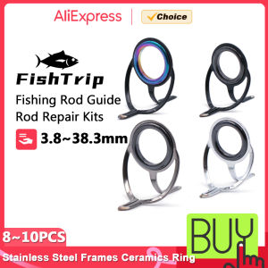 FishTrip Fishing Rod Guide  Stainless Steel Ceramics Rings Rod Repair Kit Spinning Casting Mixed Size Replacement Accessories