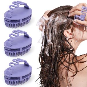 ขัดทำความสะอาดขนแปรงซิลิโคนสำหรับช่างตัดผมเครื่องนวดหนังศีรษะหวีแปรงผมสำหรับทำความสะอาดผมใหม่แชมพูเครื่องประดับผมหวี
