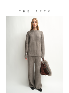 Soft Relaxing Wool and Cashmere Retro Jacquard Knit Round Neck Sweater and Wide Leg Pants Set