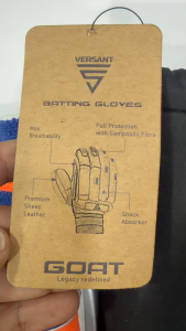 Versant GOAT Cricket Batting Gloves Men’s – RH (Orange/White)
