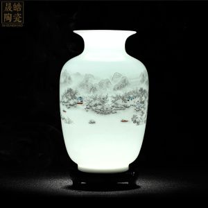 Bộ Ba Món Trang Trí Nhà Bằng Gốm Sứ Trang Trí Phòng Khách TV Tủ Rượu Họa Tiết Hoa Cương Mạ Bạc Hiện Đại Tối Giản Phong Cách Trung Quốc