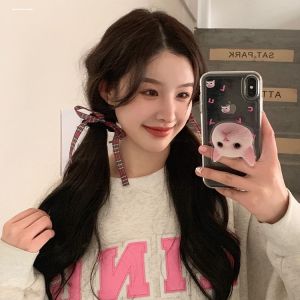 ริบบิ้นผีเสื้อลายสก็อต ยางยืดผมสไตล์เกาหลี ประดับผมแบบหวานๆ หรูหรา ยางยืดผมแบบลำลอง ยางยืดผมแบบลำลอง