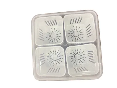 Storage Toples Box Persegi kotak penyimpanan makanan TY62056 kulkas dengan sekat untuk buah sayur dan bumbu dapur lunch box saringan air toples