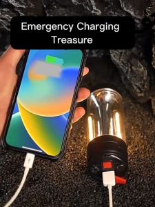 Senter Lentera Camping LED Multi Fungsi 3 in 1 Magnetic + Powerbank