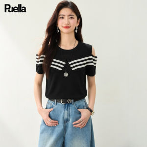 puella | Áo Thun Sọc Ngang Vai Ôm Body Mùa Hè