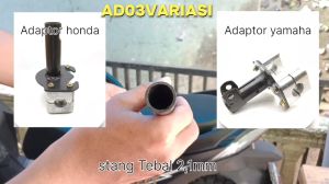 STANG TRACKER HITAM XSR155/W175 BAHAN BESI TEBAL BONUS SEPASANG KARET HANDLE -GRE-