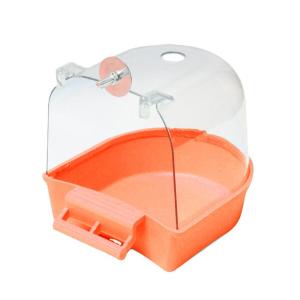 Bird Water Bath Box Bathtub Parrot For Parakeet Lovebird Pet Cage Hanging Bowl