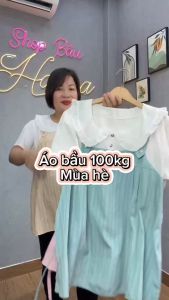[70-100kg] Áo bầu bigsize mùa hè thoáng mát size tới 100kg thoải mái thấm mồ hôi tốt không xù không nhăn có dây nơ