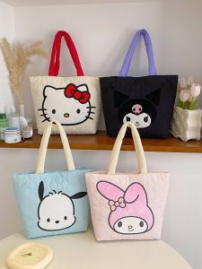Sanrio Authentic down Cloth Handbag Womens Lightweight and Large Capacity Shoulder Bag Work Work Clothing Lunch Box Bag Shopping Bag