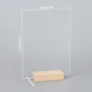 Acrylic Clear Table Place Card With Wooden Holders Wedding Sign Numbers Place Card Holder Display Stand Party Table Decoration