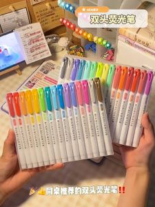 Cool Pastel Colour Highlighter Fluorescent Marker Pen 6 Colors Set Morandi Retro Macaron Highlighter Students Fine Marker Bold Marker Highlighter Pen
