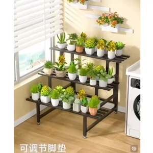 AI Home💕ชั้นวางกระถางดอกไม้ระเบียง ล้อเคลื่อนที่ได้ ชั้นวางสวนหลายระดับ ชั้นวางแสดงกระถางต้นไม้