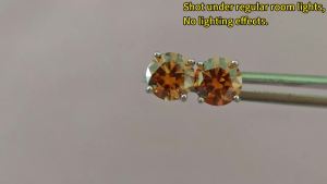 LAMVOICE Jewelry for Women/Stud Earrings with 0.2-4 Carat Coffee Moissanite Hypoallergenic Earrings Christmas Gift for Women