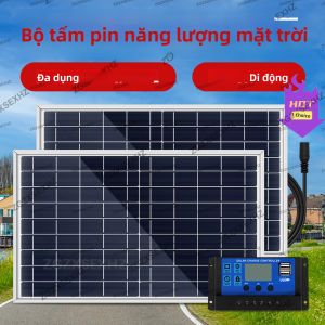 Bộ Pin Mặt Trời Di Động 300W/600W Bộ Máy Phát Điện Năng Lượng Mặt Trời Ngoài Trời Có Thể Sạc Lại Bằng USB Đa Tinh Thể 12V Bộ Pin Mặt Trời Cứng Hoàn Chỉnh