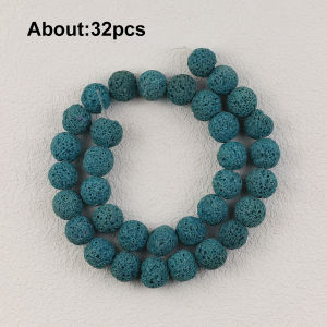Natural Stone Lake Blue Volcanic Lava Beads 4-12mm Round Loose Spacer Beads For Handmade Diy Jewelry Making Bracelets Necklaces