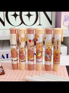 Pemadam Pensel Tekan Capybara Comel Tidak Kotor Boleh Tarik Pelajar Sekolah Kanak Kanak Capybara No Dirty Hand Press Eraser Pencil Eraser Student Retractable Silky Kids 卡皮巴拉不脏手按动橡皮擦可爱水豚铅笔擦学生按压可伸缩丝滑橡皮 E434P