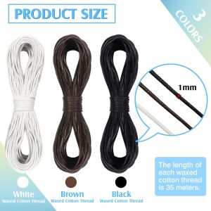 10Yards Waxed Cotton Cords Mixed Colors Thread Beading Strings 1mm for Jewellery Making Craft Decoration